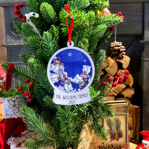 Family-Personalized 5 Layered Christmas Shaker Ornament- Gift For Family- Christmas Gift - Ornament - GoDuckee