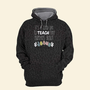 Custom Name Gifts For Teacher Shirt Jesus & Black Leopard Print 021qhdc030724 - AOP Products - GoDuckee