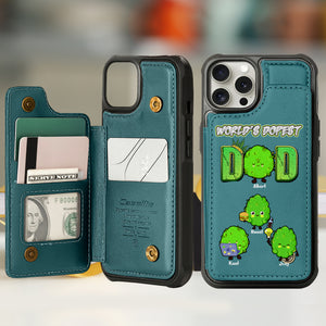 Personalized Gift For Weed Dad Leather Flip Wallet Phone Case 011TOLU270225 - Phone Case - GoDuckee