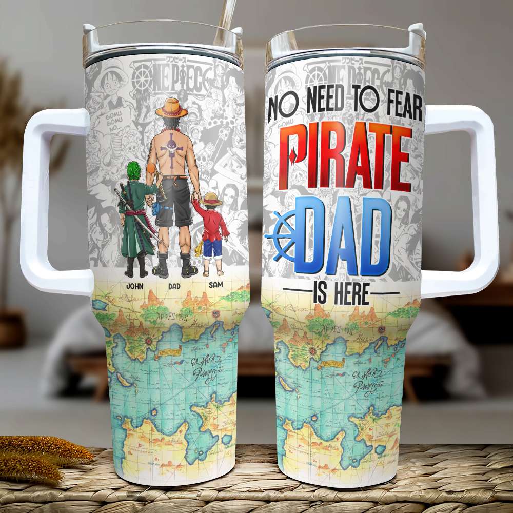 Personalized Gifts For Mom Tumbler No Need To Fear Pirate Mom Is Here 01HUMH220324PA - Tumbler Cups - GoDuckee