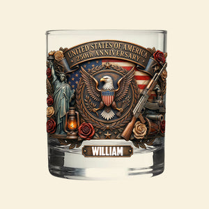 250th Anniversary USA 11oz Round Glass - Personalized Gifts For Patriots 03tymg200326 - Glass - GoDuckee