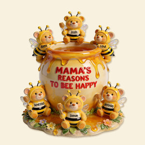 Reason To Bee Happy Bee Mom And Kids Acrylic Plaque - Personalized Gifts For Mother's Day Plaque 01TOMG190326 - Shaped Plaques - GoDuckee