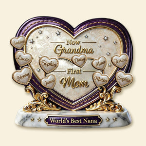 First Mom Now Grandma Acrylic Plaque - Personalized Gifts For Grandma and Mom 01tymg040326 - Shaped Plaques - GoDuckee