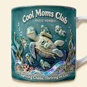 Chilling Turtle Mom Coffee Mug, Personalized Gifts For Mom 03qhmg020326 - Coffee Mug - GoDuckee