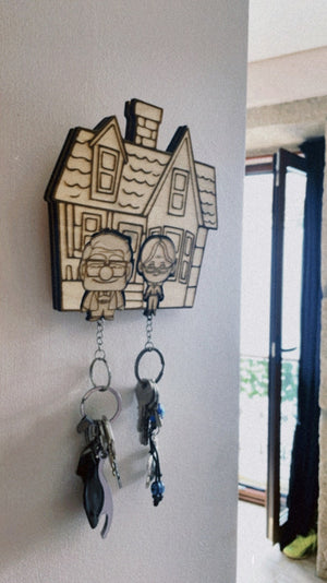 Gift For Couple Wood Key Holder Cartoon Movie 01ACXX190824 - - GoDuckee