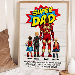 No One Can Beat Super Dad Personalized Canvas Poster - Dad's Gift - Poster & Canvas - GoDuckee
