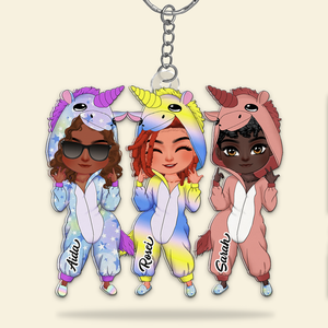 Personalized Gifts For Besties Keychain Unicorn Girls 01QHHU191224HH - Keychains - GoDuckee