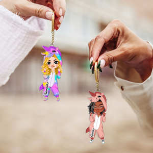 Personalized Gifts For Besties Keychain Unicorn Girls 01QHHU191224HH - Keychains - GoDuckee