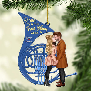 Love Is The Best Thing We Do Acrylic Custom Shape Ornament, Couple, Christmas Gift 04htti231123pa - Ornament - GoDuckee