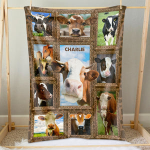 Highland Cow - Personalized Photos Collage Blanket 051qhti311224 - Blanket - GoDuckee