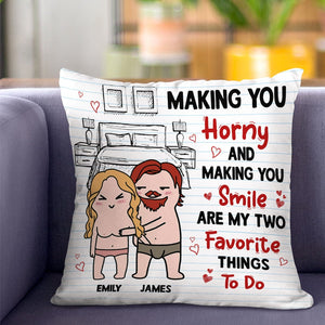Couple Making You Horney And Making You Smile, Personalized Pillow, Gift For Couple - Pillow - GoDuckee