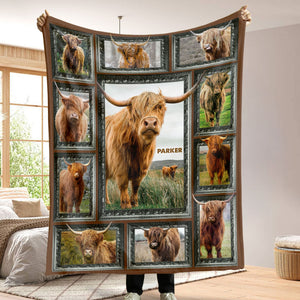 Highland Cow - Personalized Photos Collage Blanket 031qhti311224 - Blanket - GoDuckee