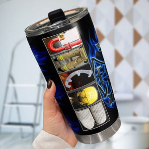 Firefighter Name Art Tumbler, Personalized Gift For Firefighter, 01QHTI050123 - Tumbler Cup - GoDuckee