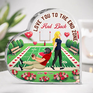 Personalized Gifts For Football Couple Plaque, Love You To The End Zone 01tgti191224pa - Shaped Plaques - GoDuckee