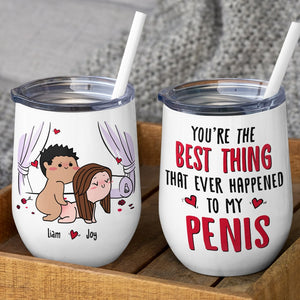 Funny Naked Couple Cartoon Wine Tumbler For Sexual Couples In Bedroom