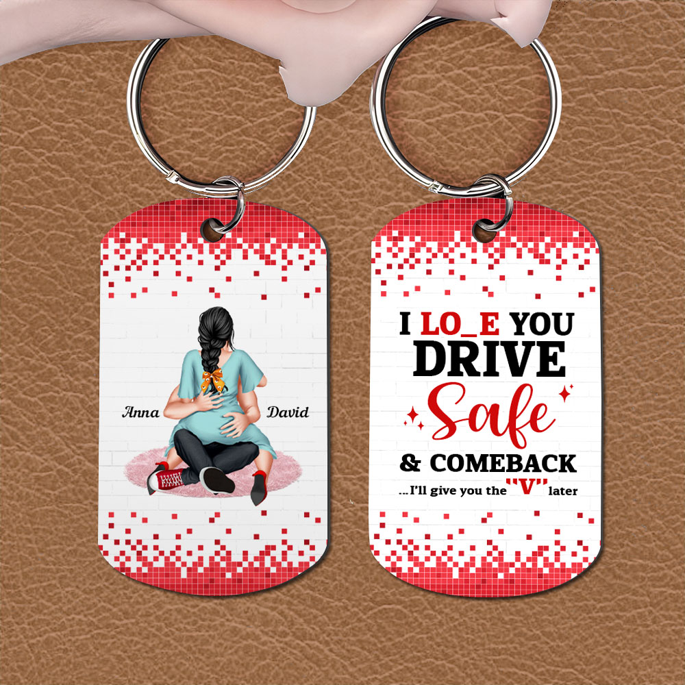 Personalized Gifts For Couples Keychain I'll Give You The "V" Later - Keychains - GoDuckee
