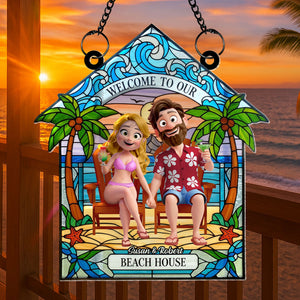 Beach Couple Suncatcher Ornament, Personalized Gifts For Couple 01qhti160725hg - Ornament - GoDuckee