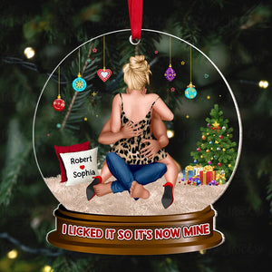 I Licked It So It's Now Mine Personalized Ornament, Christmas Gift For Couple - Ornament - GoDuckee