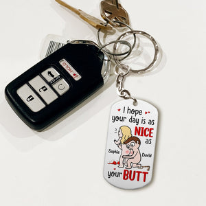 Couple, I Hope Your Day Is As Nice As Your Butt, Personalized Keychain, Gift For Couple - Keychains - GoDuckee