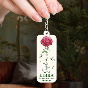 Personalized Gifts For The Astrology Lovers Zodiac Flowers Keychain - Keychains - GoDuckee