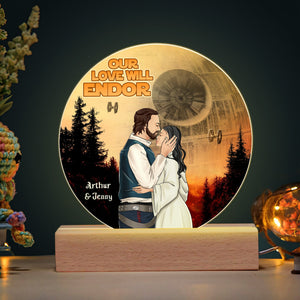 Personalized Gifts For Couples 3D Led Light, Our Love Will Endor 01HUTI120124 - Led Night Light - GoDuckee