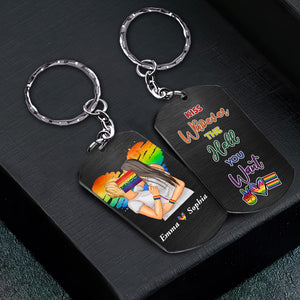 Personalized Gifts For LGBT Couple Keychain Kiss Whoever The Hell You Want - Keychains - GoDuckee