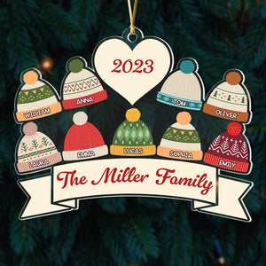 Winter Hat Beanie Family Name, Custom Ornament, Gifts For Family, 02NATI241023 - Ornament - GoDuckee