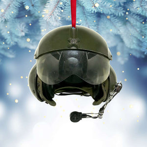 Personalized Military Flight Helmet Ornament - Christmas Tree Decor - Ornament - GoDuckee