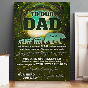 To Our Dad, Personalized Canvas, Gift For Dad - Poster & Canvas - GoDuckee