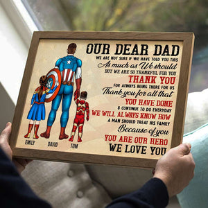 Our Dear Super Dad, We Love You - Personalized Canvas Poster Print - Gift For Dad - Poster & Canvas - GoDuckee