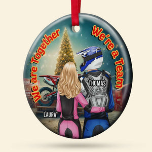 Motocross Couple - We're Together - We're A Team, Personalized Ornament, Gifts For Couple - Ornament - GoDuckee
