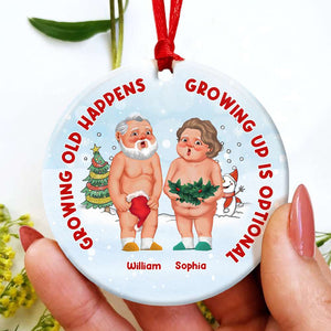 Growing Up Is Optional, Personalized Ornament, Christmas Gifts For Funny Couple - Ornament - GoDuckee
