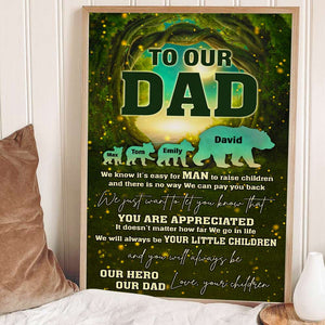 To Our Dad, Personalized Canvas, Gift For Dad - Poster & Canvas - GoDuckee