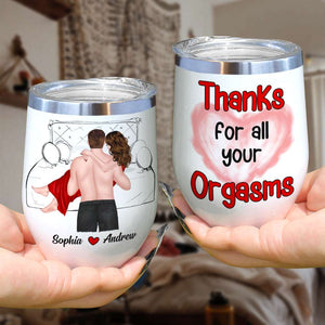 Thanks For All Your Orgasms, Personalized Coffee Couple Mug 02ACDT010323TM - Coffee Mug - GoDuckee
