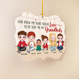 Grandma God Sent Me My Grandkids 02acdt140823hh Medallion Acrylic Ornament - Ornament - GoDuckee