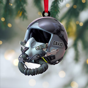 Personalized Military Flight Helmet Ornament - Christmas Tree Decor - Ornament - GoDuckee