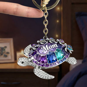 Turtle Mom Keychain - Personalized Gifts For Mom Keychain 02TOTI020226 - Keychains - GoDuckee