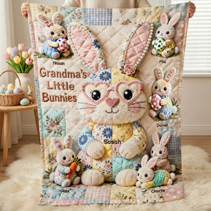 Easter Mom And Bunnies Blanket - Personalized Gifts For Mom Blanket 03NATI250226 - Blanket - GoDuckee