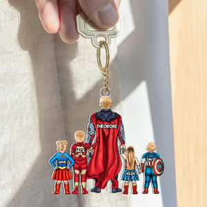 Super Dad Keychain Personalized Gifts For Dad 07QHHU020525PA - Keychains - GoDuckee