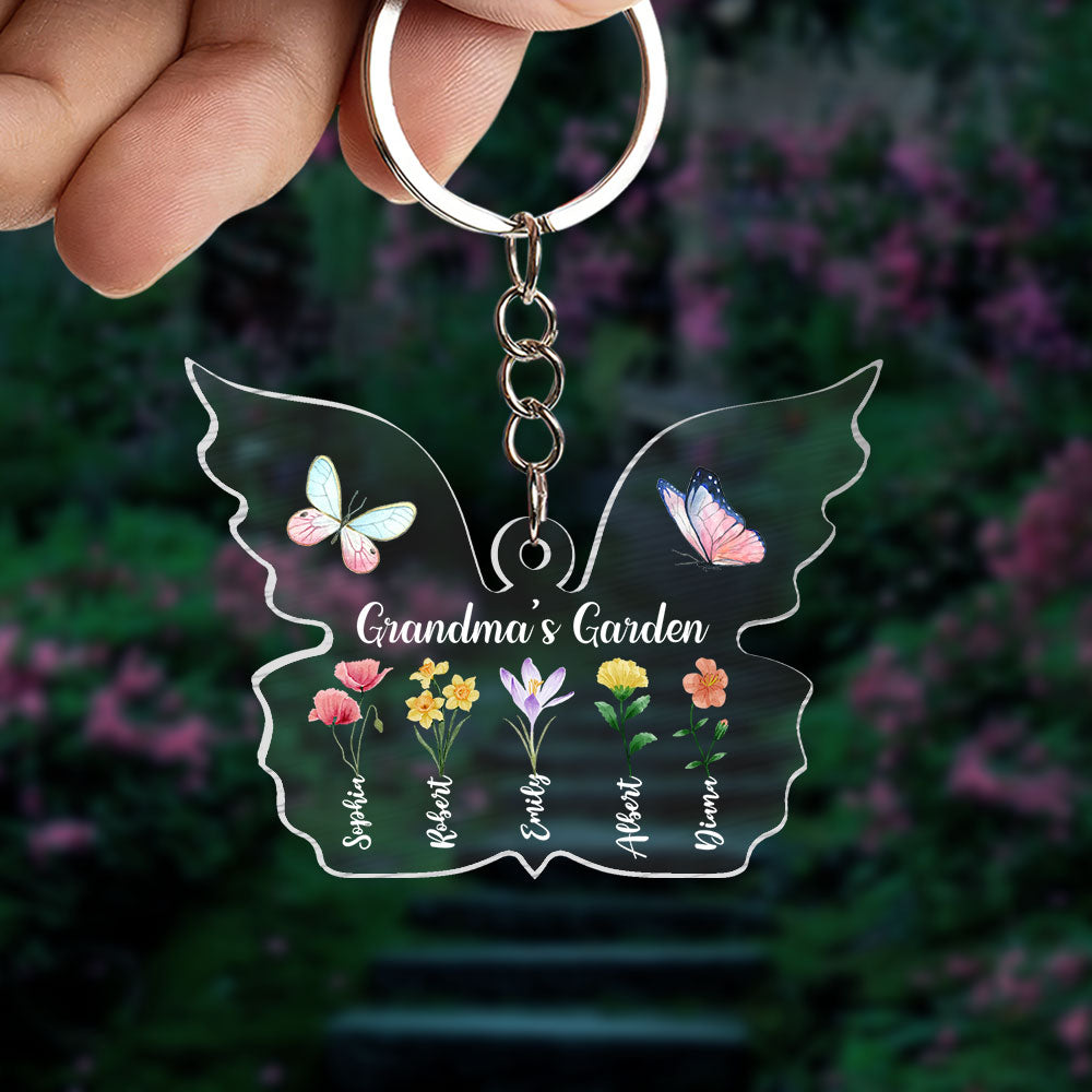 Grandma's Garden Personalized Keychain, Gift For Family - Keychains - GoDuckee