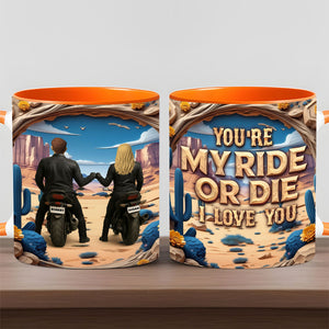 Motorbike Couple Mug - Personalized Gifts For Couple 03tgti260525 - Coffee Mug - GoDuckee