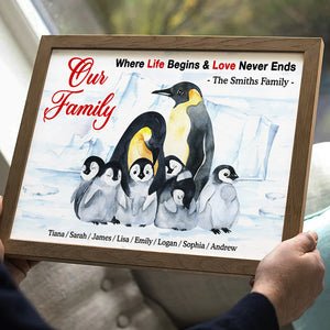 Where Life Begins And Love Never Ends, Personalized Family Canvas Poster 04HUDT020323 - Poster & Canvas - GoDuckee