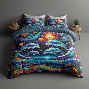 Gifts For Dolphin Lover Quilt Bed Set 044huti220125 - Blanket - GoDuckee