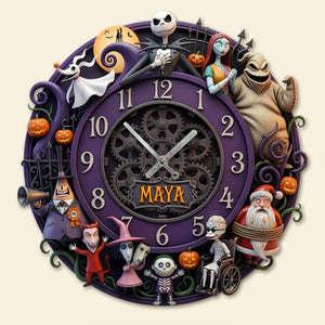 Gothic Fantasy Family Wall Clock Personalized Gifts For Family 03HUTI140326 - Hanging Wall Clock - GoDuckee