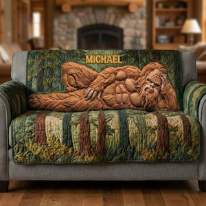 Fun Relax Sasquatch Quilted Sofa Cover, Personalized Gifts For Bigfoot Lovers 01QHTI040226 - Sofa Cover - GoDuckee