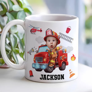 Custom Photo Gifts For Kid Firefighter Coffee Mug 05ohti061224 - Coffee Mug - GoDuckee