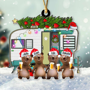 Camping Bear Drink, Personalized Ornament, Gifts For Camper 02ACDT270923 - Ornament - GoDuckee