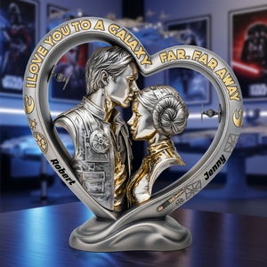 Galaxy Couple Plaque - Personalized Gifts For Couple 06tgti020725 - Shaped Plaques - GoDuckee