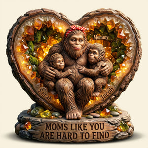 Sasquatch Mom And Kids Acrylic Plaque - Personalized Gifts For Mother's Day Plaque 04HUTI020426 - Shaped Plaques - GoDuckee