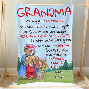 Hope And Love And Light, Personalized Blanket, Love Grandma, Gift For Grandma - Blanket - GoDuckee